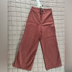 NWT Frank and Oak Wide Leg Pants Slacks Size 4 Brick
